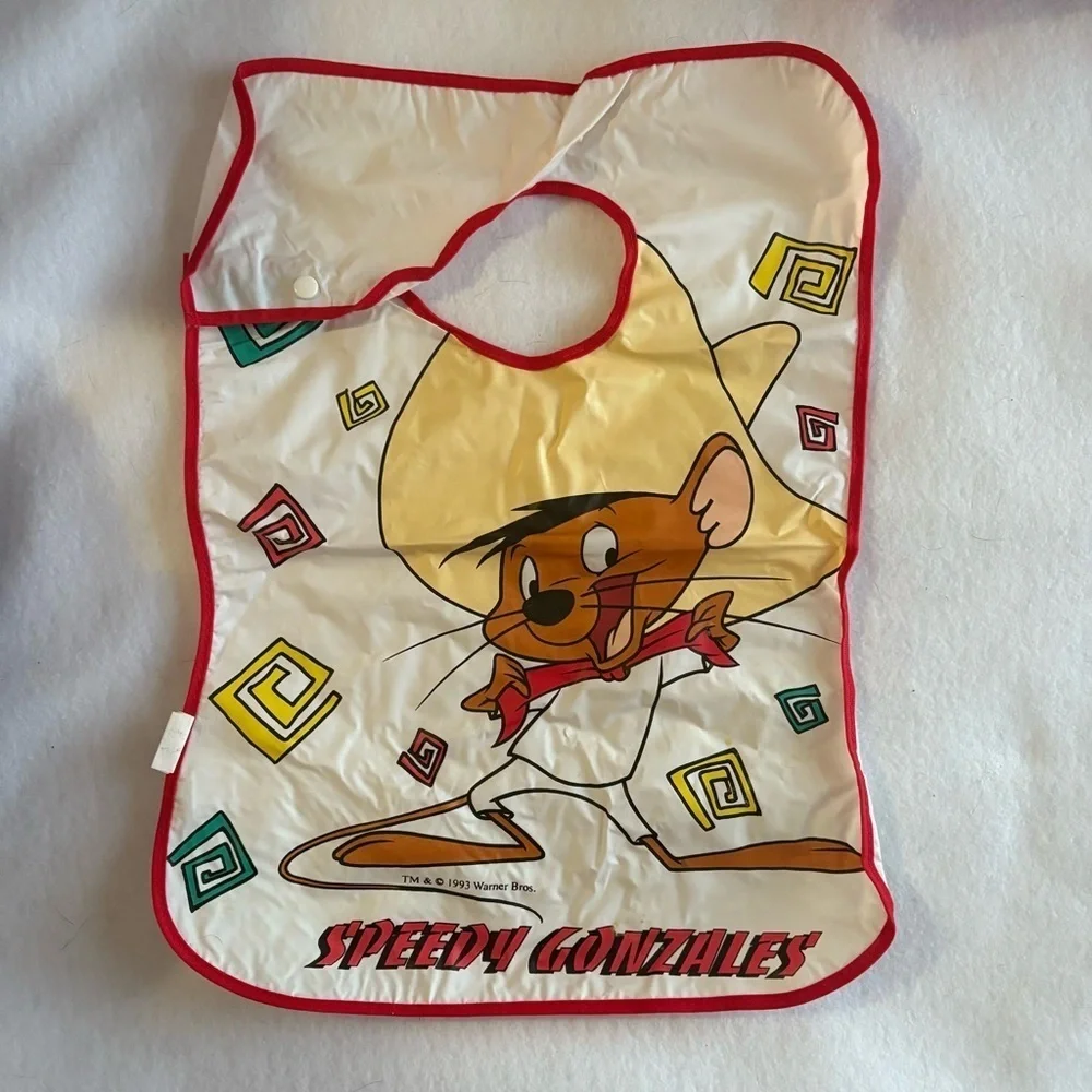 Vintage 1993 Speedy Gonzalez Wipeable Toddler Bib